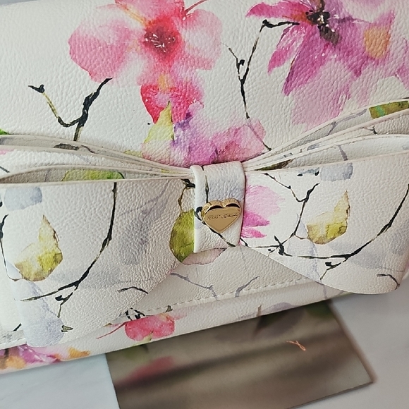 Betsey Johnson Pink Floral Clutch with Bow - Picture 2 of 7